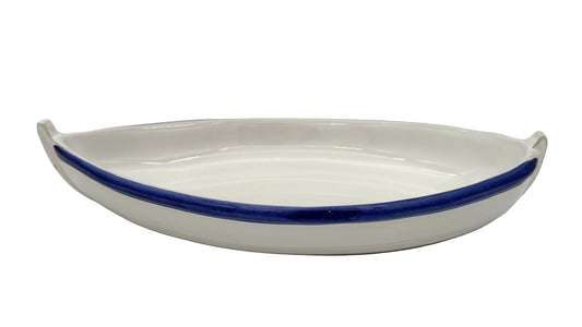 Piatto barca in terracotta linea blu cm 40 piatti