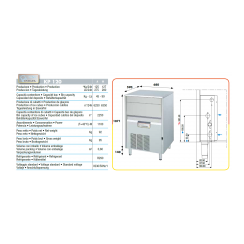 Fabbricatore di ghiaccio a cubetti kp120w