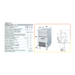 Fabbricatore di ghiaccio a cubetti kp60w