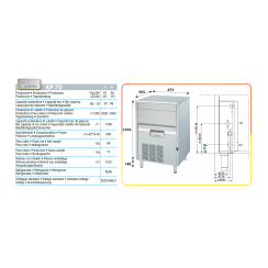 Fabbricatore di ghiaccio a cubetti kp70w