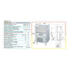 Fabbricatore di ghiaccio a cubetti kp90w