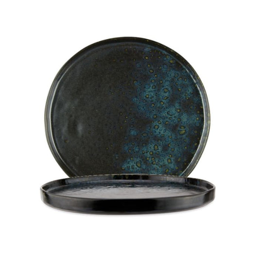 Phobos piatto piano nero/blu ø 26,5 h 2 piatti