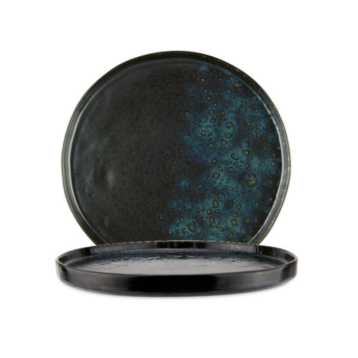Phobos piatto rotondo nero/blu ø 31 h 2,5 piatti