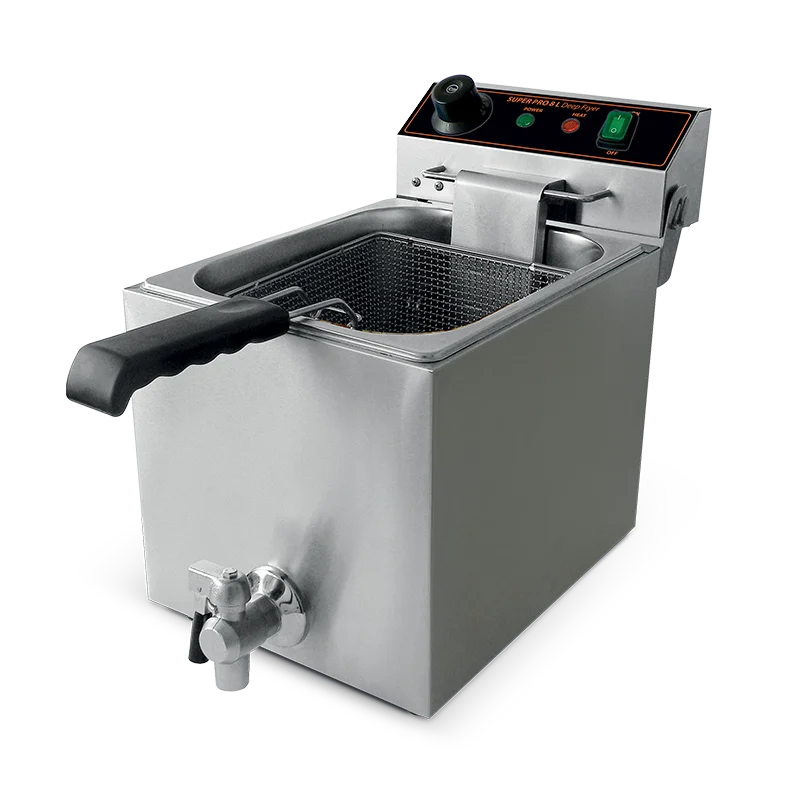 Friggitrice "super pro" con rubinetto 8 lt 3,3kw