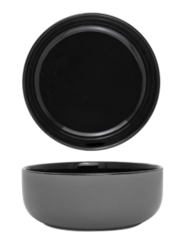 grey/black poke bowl Ø 18x6.5h
