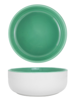 White/emerald poke bowl Ø 18x6.5h