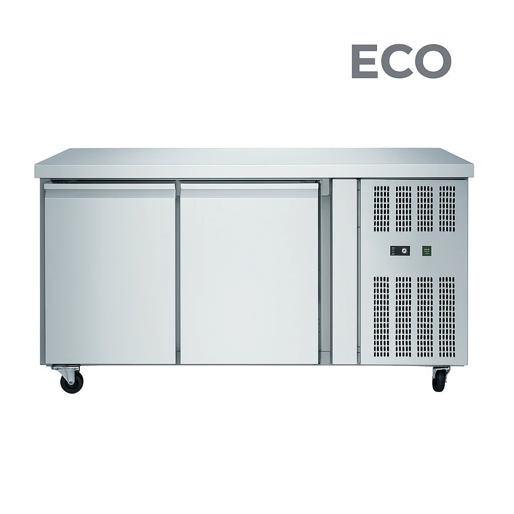 Tavolo refrigerato 2 porte -2°c/+8°c cm 136x70x86 articoli
