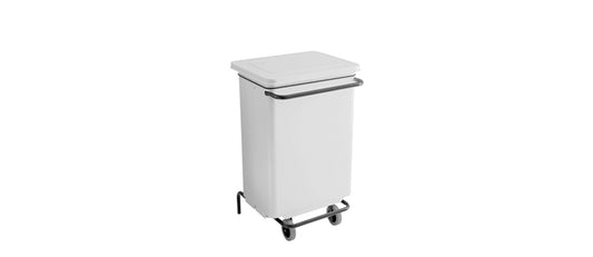 Bidone commerciale metallo rettangolare bianco cm 49x43 h 75