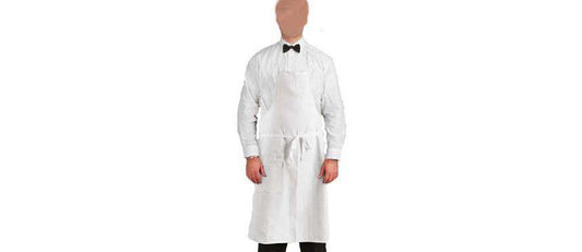 Grembiule cuoco con pettorina Bibian doppio ritorto bianco