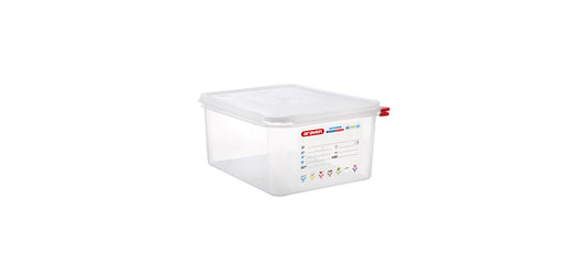 Vasca GN 1/2 in polipropilene con coperchio cm 32,5X26,5 h 15 lt 10