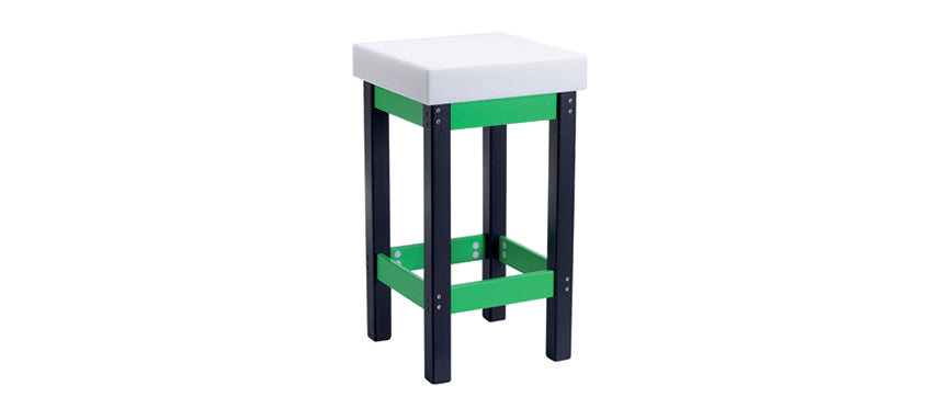 Ceppo polietilene cm 40x40 h 8 con sgabello inox h 85