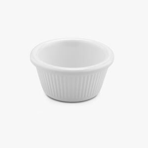 White ribbed sauce bowl ø 7x4h