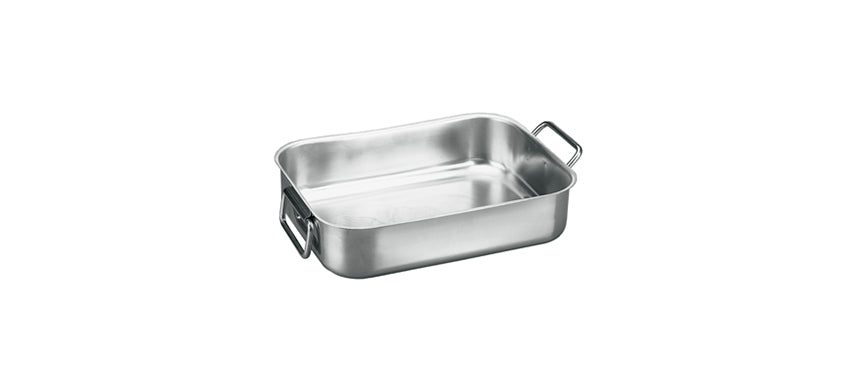 Tortiera rettangolare inox con manici snodabili cm 35x25 h 8