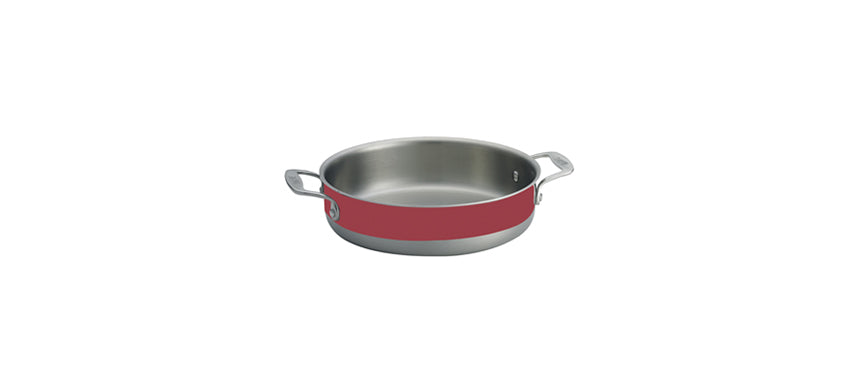 Brasiera tonda rossa Ø cm 25,5 h 6,5 Ø cm 18