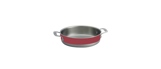 Brasiera tonda rossa Ø cm 25,5 h 6,5 Ø cm 18