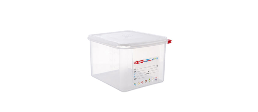 Vasca GN 1/2 in polipropilene con coperchio cm 32,5X26,5 h 20 lt 12,5