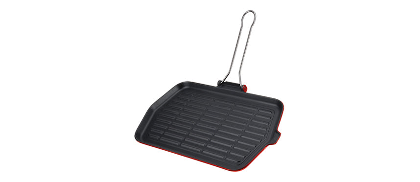 Bistecchiera in ghisa smaltata con manico pieghevole induzione Dietella cm 36x23