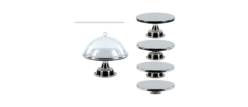 Alzata componibile inox piatto Ø cm 20 h da 7 a 15 cm