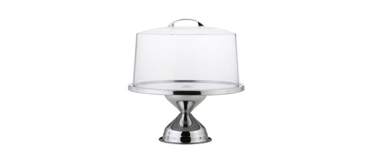 Alzata inox con campana plastica Ø cm 30,6 h 33