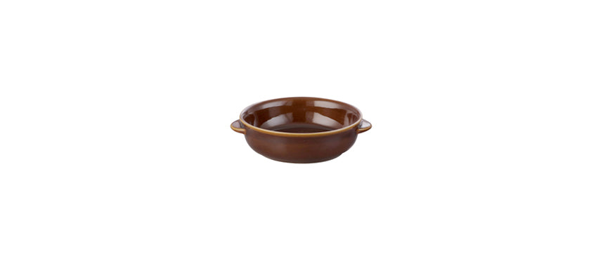 Tegamino marrone con manici 13 h cm 5