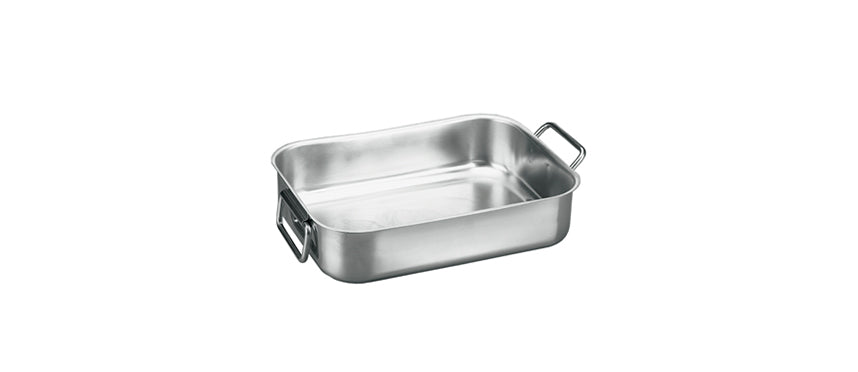 Tortiera rettangolare inox con manici snodabili cm 40x26 h 9