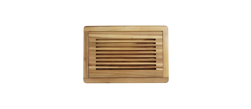 Tagliere pane acacia con raccoglibriciole cm 47,5x32 h 2