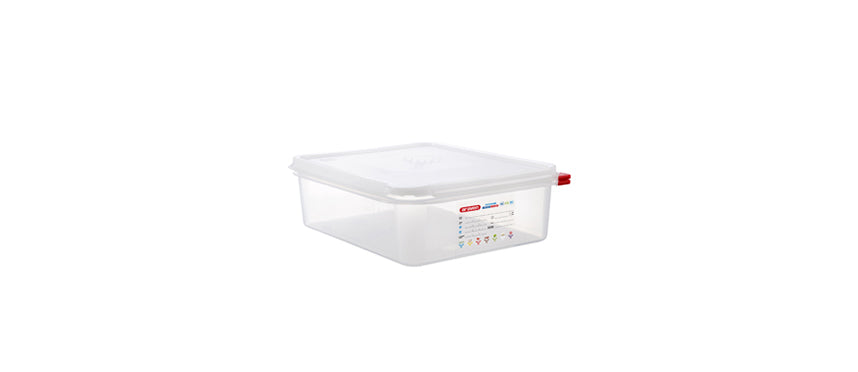 Vasca GN 1/2 in polipropilene con coperchio cm 32,5X26,5 h 10 lt 6,5