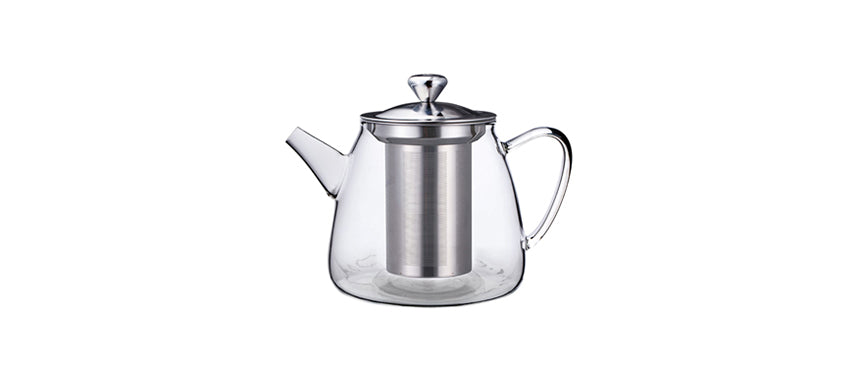 Teiera/infusiera con filtro vetro borosilicato inox cl 80
