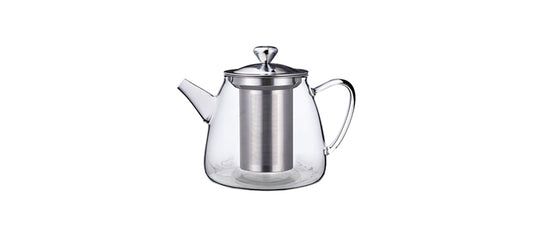 Teiera/infusiera con filtro vetro borosilicato inox cl 80