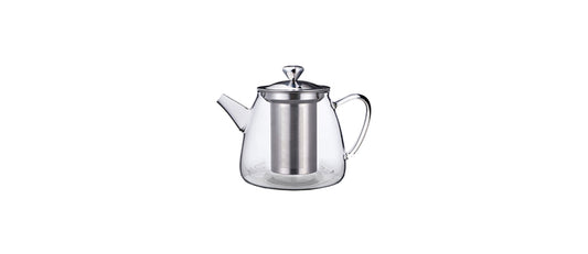 Teiera/infusiera con filtro vetro borosilicato inox cl 45