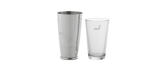 Agitatore boston inox cl 50 con bicchiere vetro