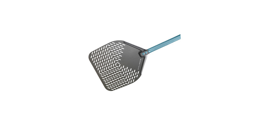 Pala pizza alluminio rettangolare forata cm 36 manico 150