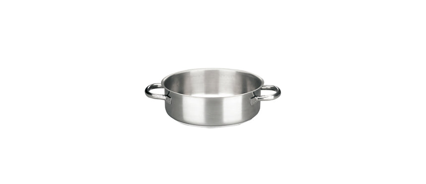 casseruola inox bassa 2 manici Ø cm 18 h 7 lt 1,8