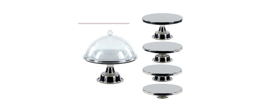 Alzata componibile inox piatto Ø cm 25 h da 7 a 15 cm