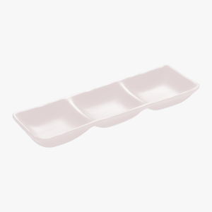 Ciotola tris per salse bianco cm 26x9x4