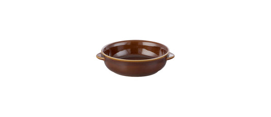 Tegamino marrone con manici 15 h cm 5