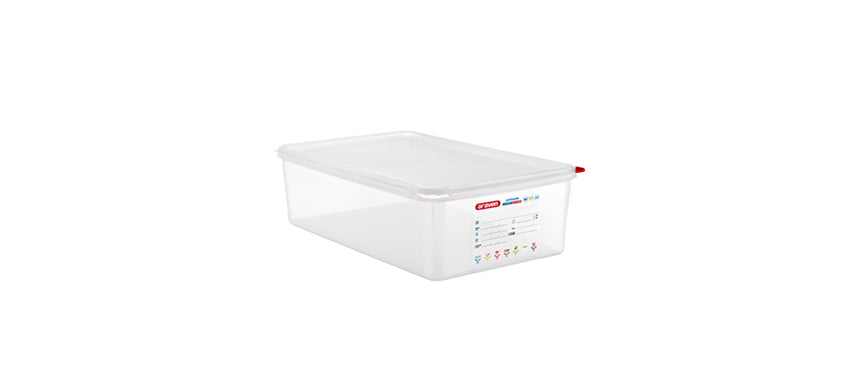 vasca GN 1/1 in polipropilene con coperchio cm 53X32,5 h 15 lt 20,5
