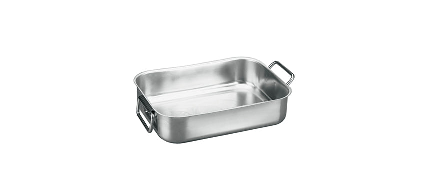 Tortiera rettangolare inox con manici snodabili cm 45x30 h 9