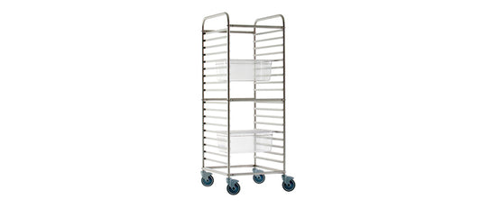 Carrello portateglie 1/1-2/1 cm 73x62 h 171 per 18 teglie GN 2/1 h 6,5 oppure 36 teglie GN 1/1 h 6,5 portata kg 300