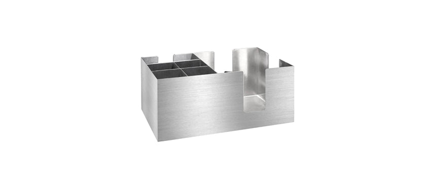 Contenitore per banco bar inox spazzolato argento cm 15,5x24 h 10,5