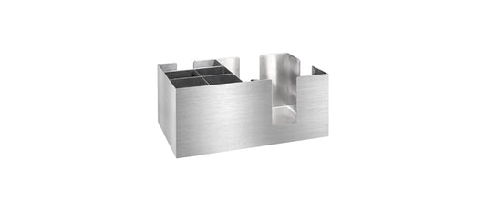 Contenitore per banco bar inox spazzolato argento cm 15,5x24 h 10,5