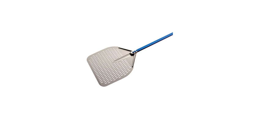 Pala pizza alluminio rettangolare forata cm 33 manico 150