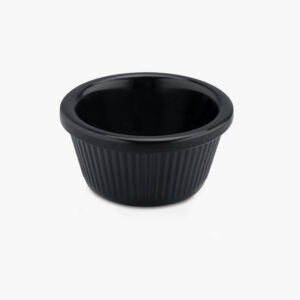 Ribbed black sauce bowl ø 7x4h