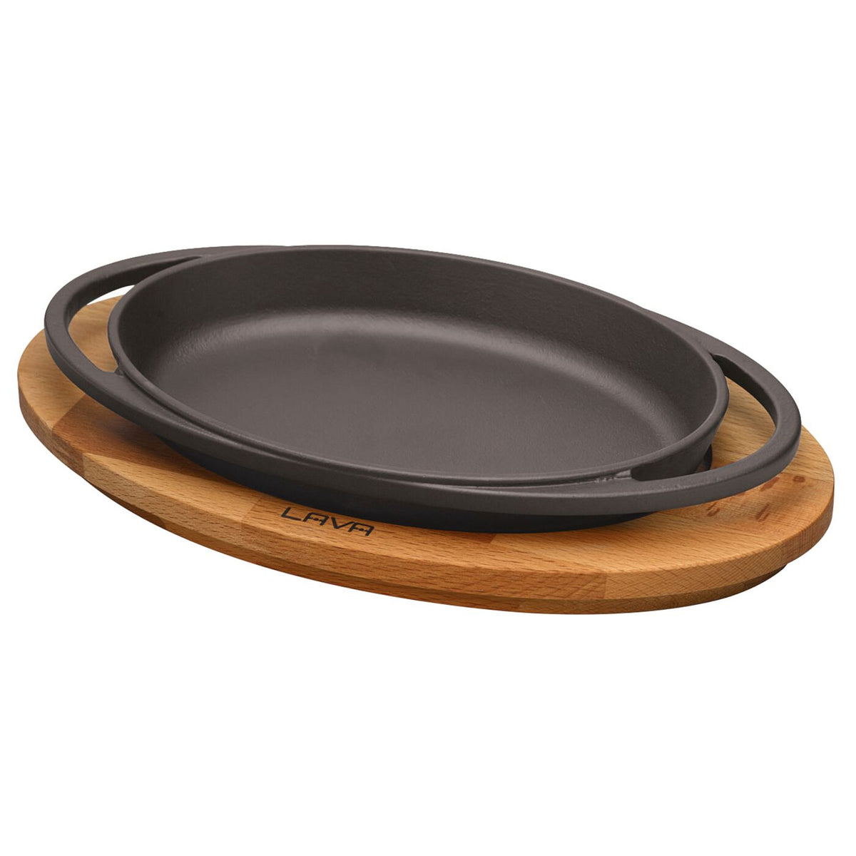 Padella ovale ghisa con tagliere faggio 21x14x2,5 cm Paderno - Paderno, immagine ufficiale