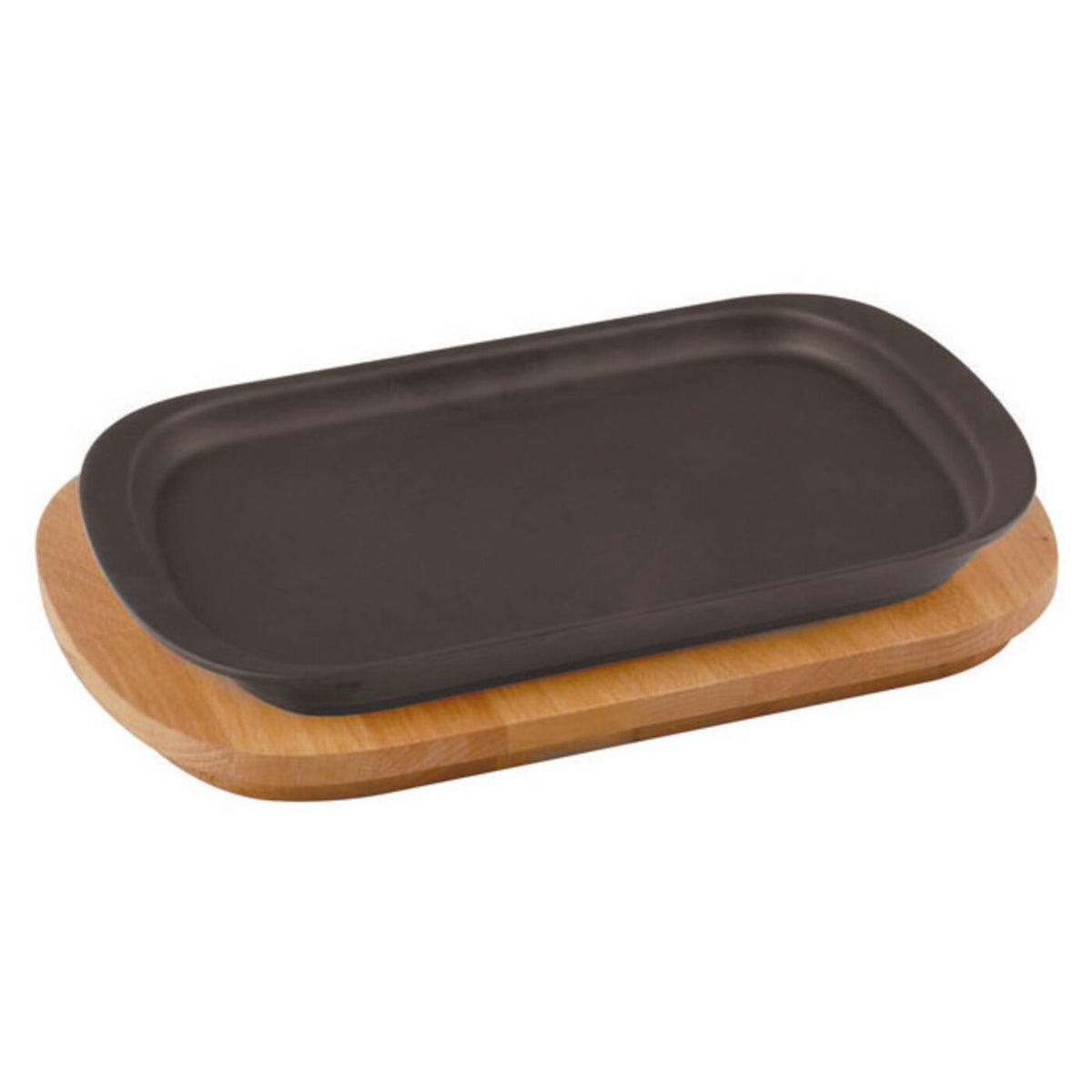 Piatto rettangolare ghisa con tagliere faggio 32x20 cm Paderno - Paderno, immagine ufficiale