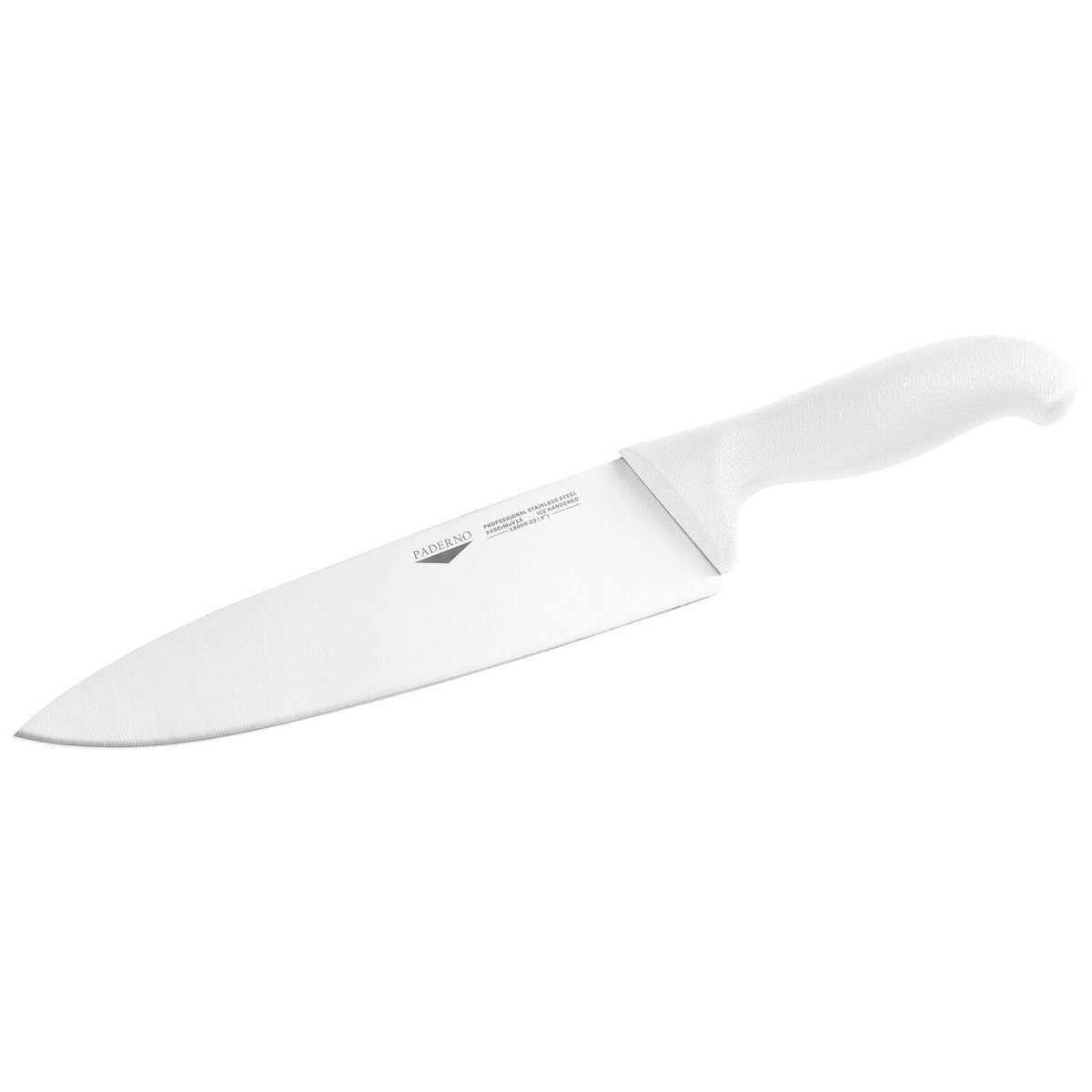 Coltello da cucina 30 cm stampato manico bianco Paderno - 18000W30