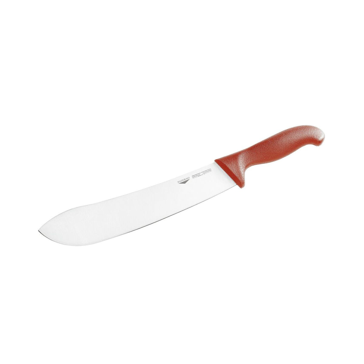 Coltello scimitarra 22 cm stampato manico rosso Paderno - 18005R22