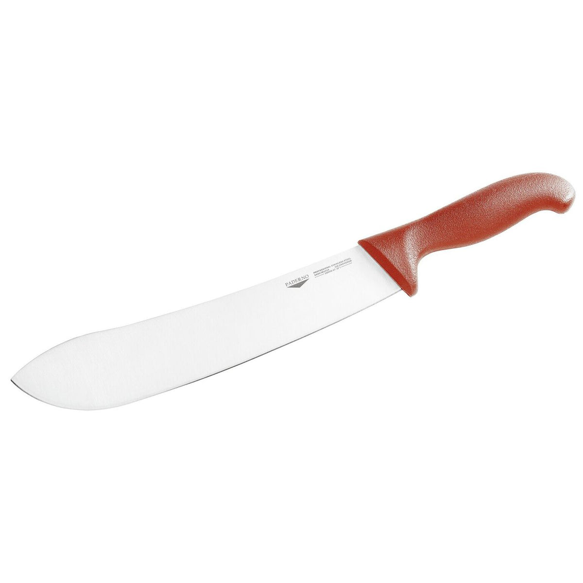 Coltello scimitarra 32 cm stampato manico rosso Paderno - 18005R32