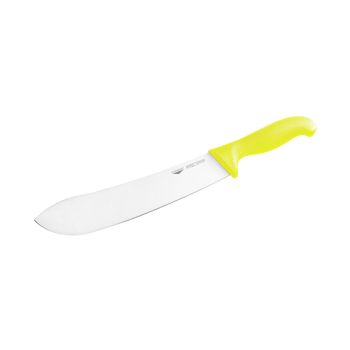 Coltello scimitarra 22 cm stampato manico giallo Paderno - 18005Y22