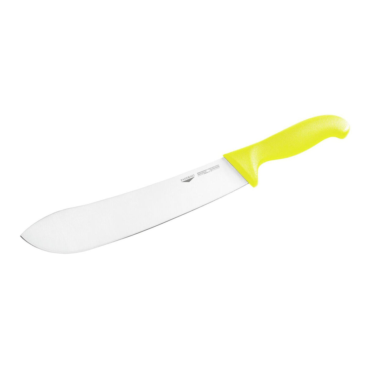Coltello scimitarra 27 cm stampato manico giallo Paderno - 18005Y27